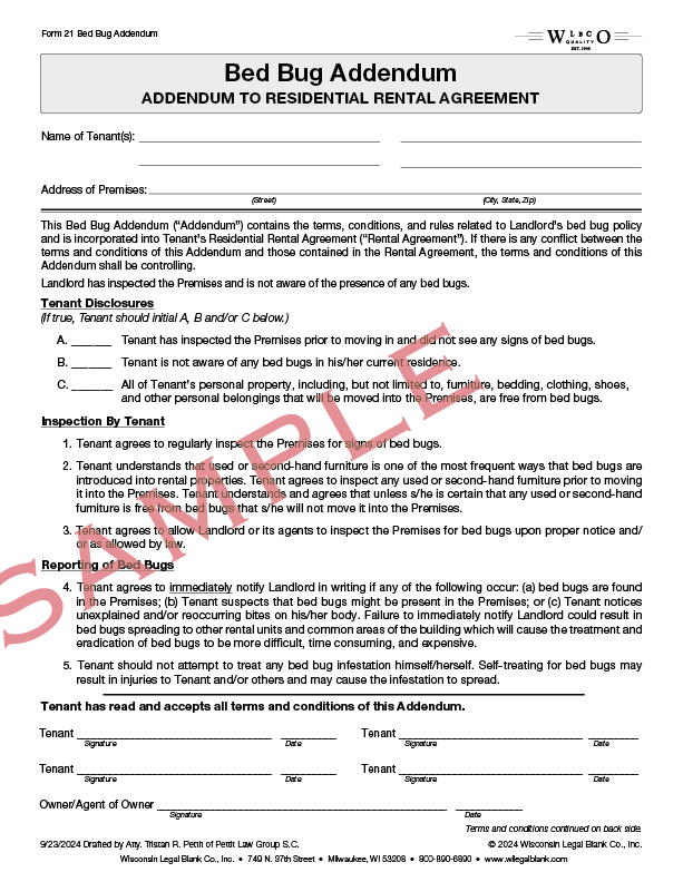 Wisconsin Legal Blank