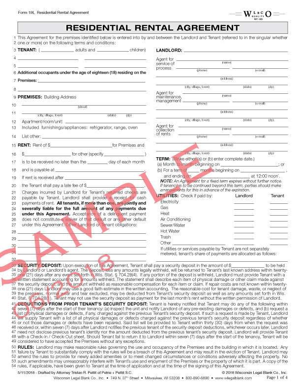 Wisconsin Legal Blank