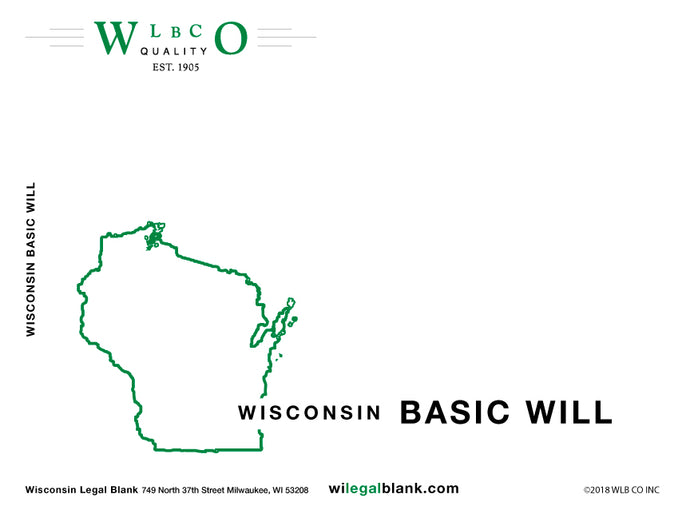 Wisconsin Basic Will