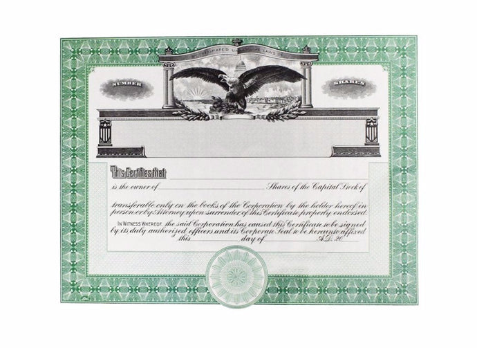 Certificate of Shares Green 364-CAP
