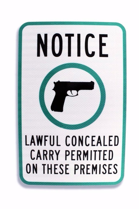 Notice Lawful Concealed Carry Permitted on These Premises 12 x 18 EGP
