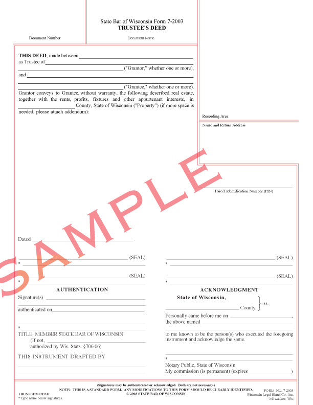 Wisconsin Legal Blank