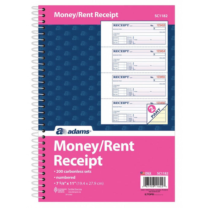 SC1182 Money & Rent Receipt Book