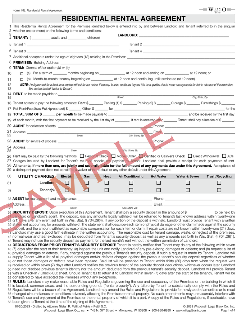 Wisconsin Legal Blank Wisconsin legal blank