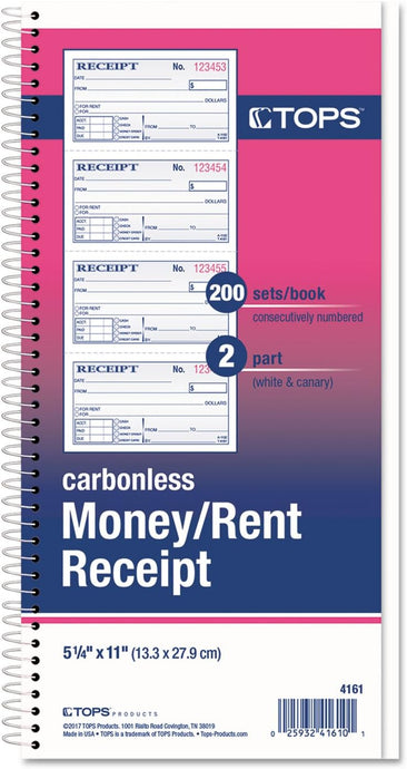 4161 Money / Rent Receipt Book