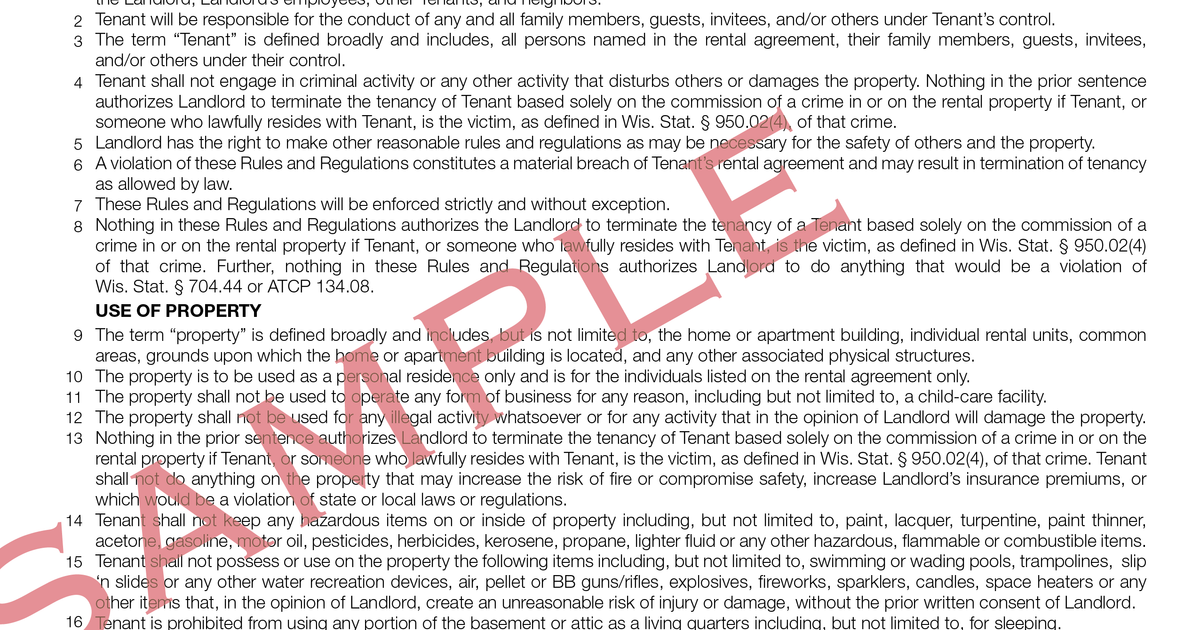 994 / 994L Rules & Regulations – Wisconsin Legal Blank