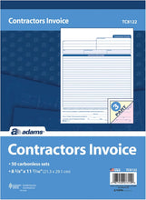 TC8122 Contractors Invoice