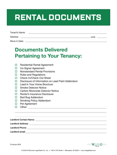 Wisconsin Rental Condition Report Wisconsin Landlord Forms-Digital Subscription-Tested-Trusted EPA Forms ...