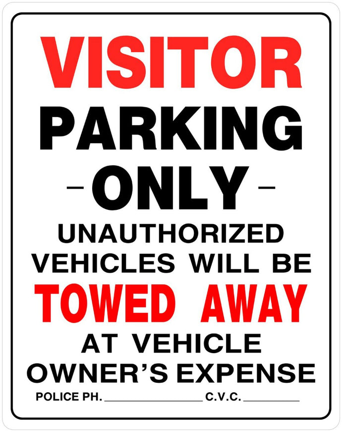 Visitor Parking Only 15 x 19 HD PVC Sign
