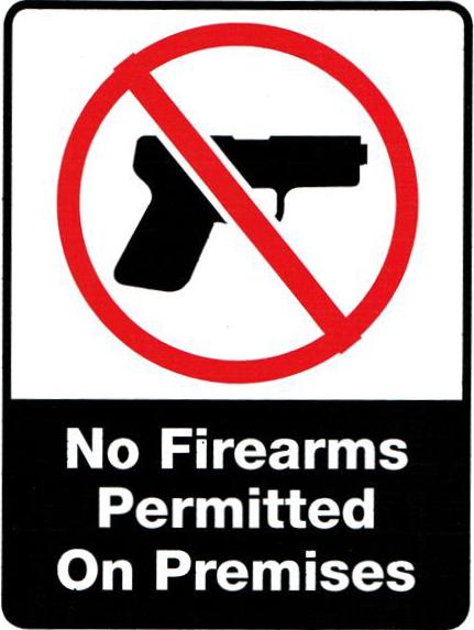 No Firearms Permitted Sticker