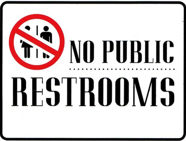 No Public Restrooms Sticker