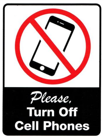 Turn Off Cell Phones Sticker