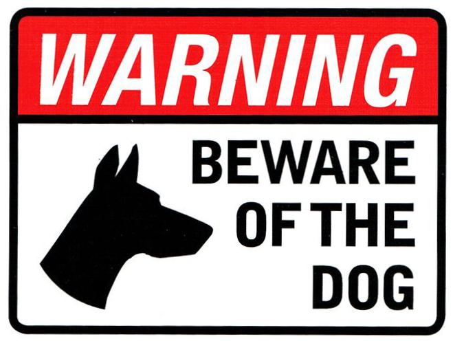 Beware of the Dog Warning Sticker