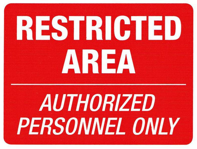 Restricted Area Authorized Personnel Sticker