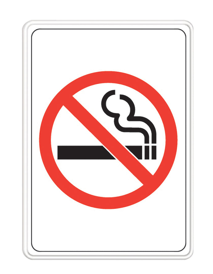 No Smoking Symbol Only 5 X 7 Self Adhesive Sign