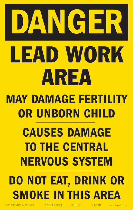 920 Lead Hazard Sign for Renovators