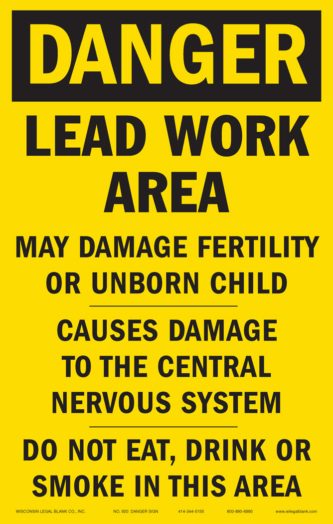920 Lead Hazard Sign for Renovators