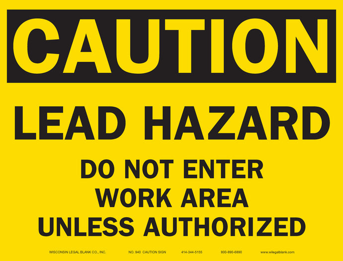 940 Lead Hazard Sign for Renovators