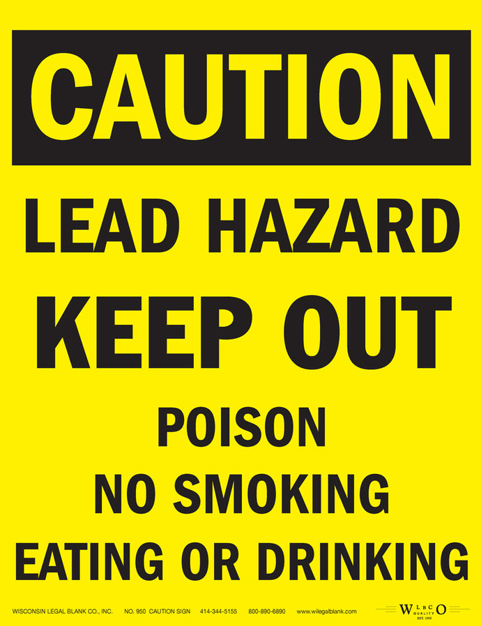 950 Lead Hazard Sign for Renovators Keep Out
