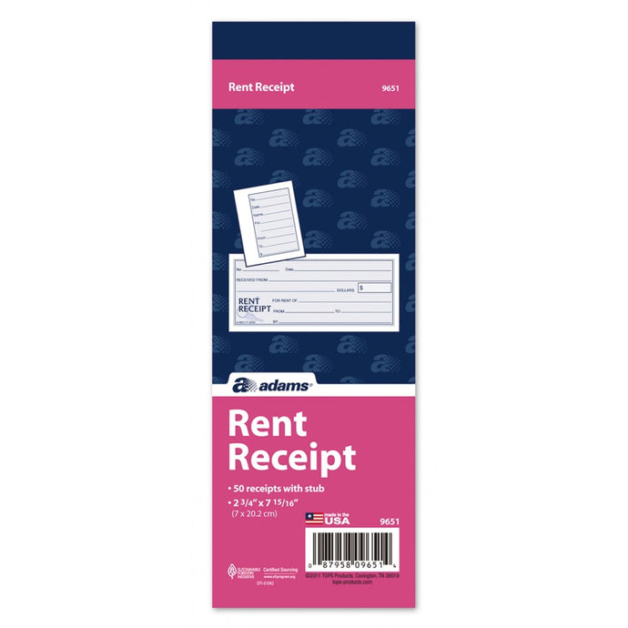 9651 Rent Receipt Book