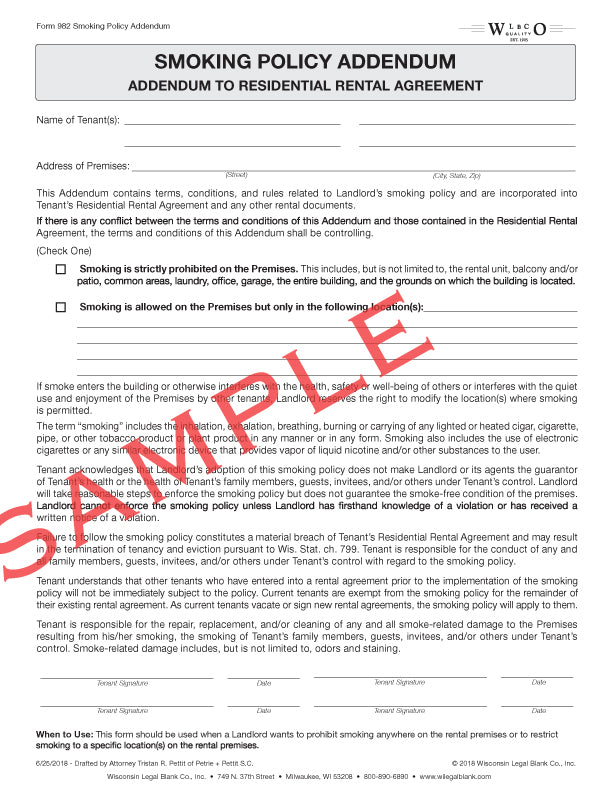 Wisconsin legal blank
