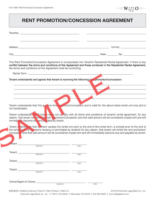 Red Con Forms For Rent Wisconsin Legal Blank