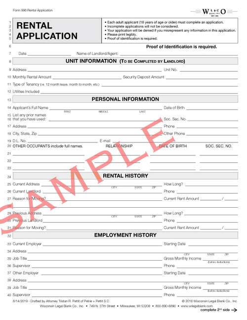 All Rental – Wisconsin Legal Blank