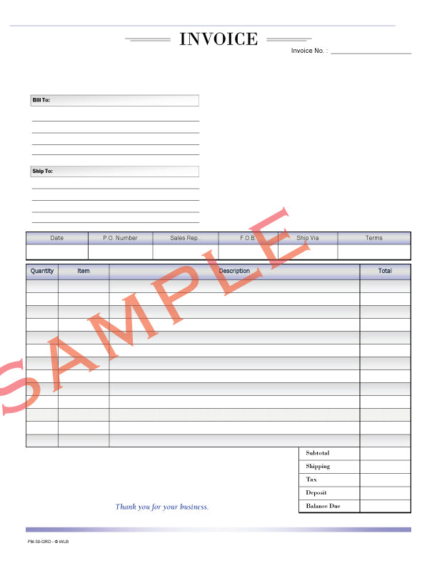 FM-30 Invoice Form