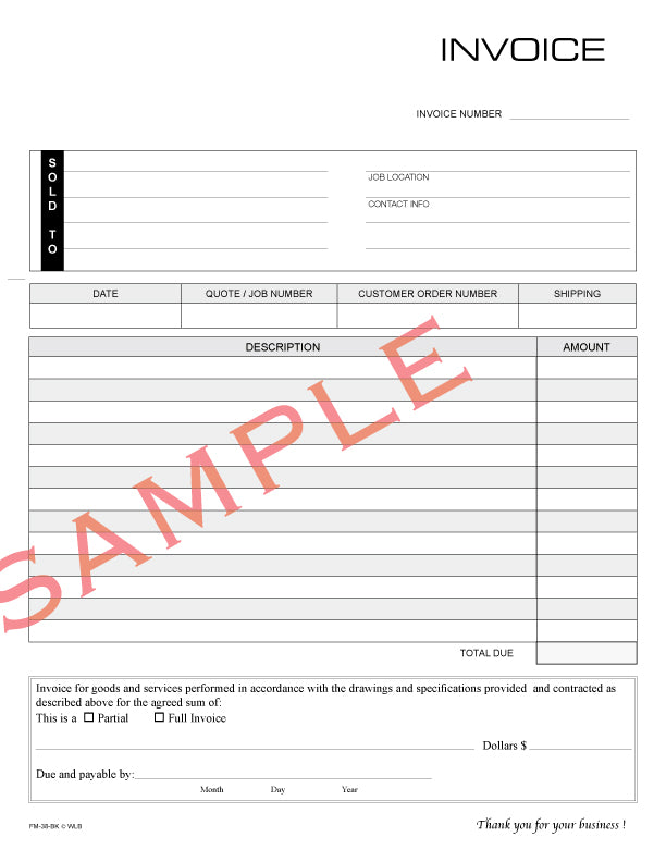 FM-38 Invoice Form