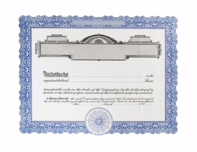 Certificate of Shares Blue
