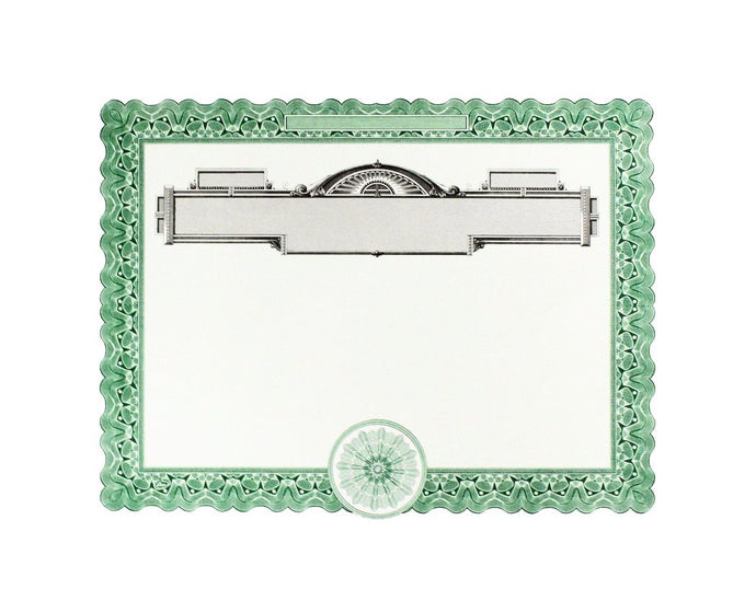 Certificate Blank Green