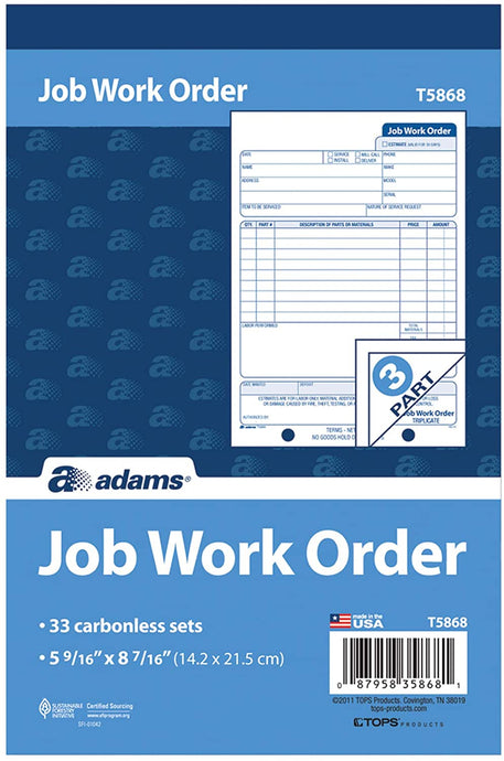 T5868 Job Work Order