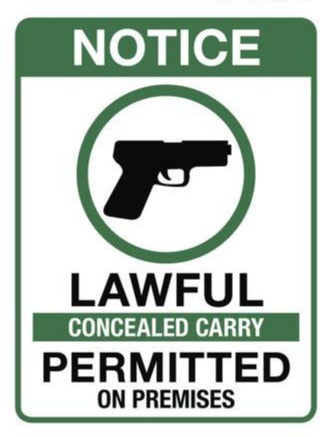 Lawful Concealed Carry Permitted On Premises Sticker 4