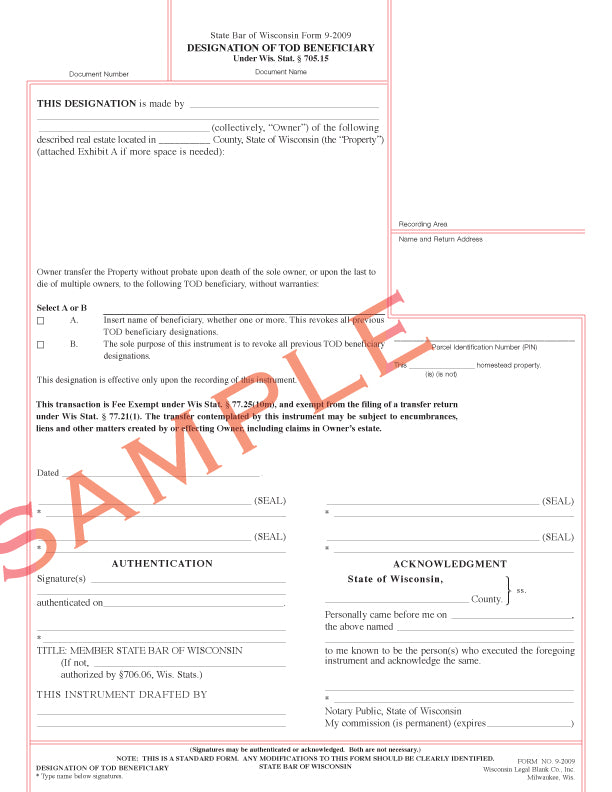 Beneficiary Designation Form Sample
