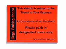 Illegal Parking Notice Sticker
