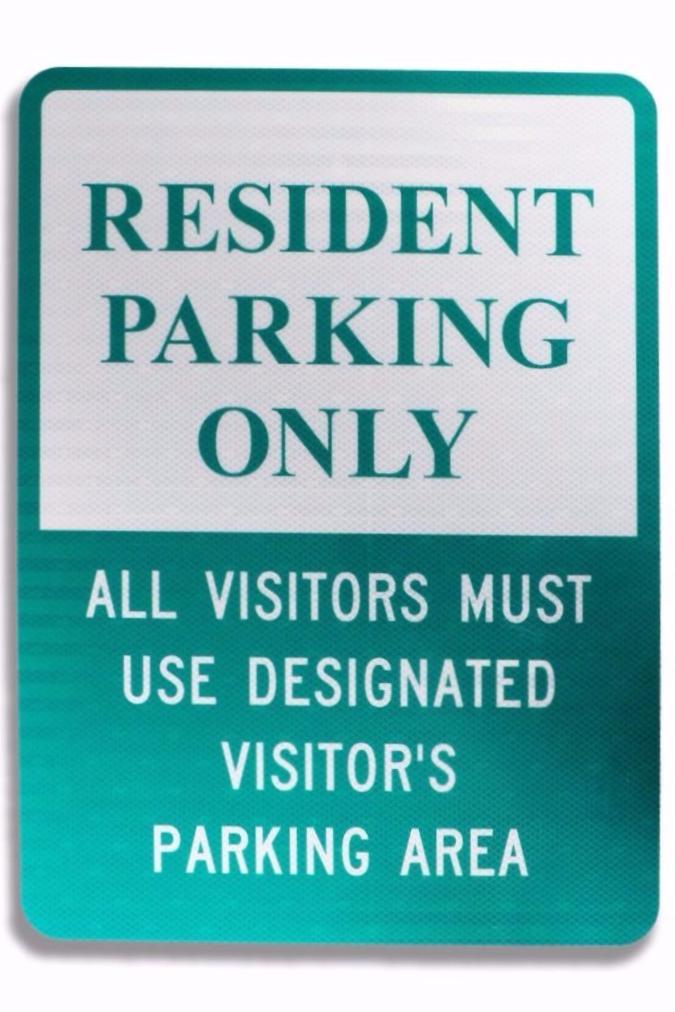 Resident Parking Only 12 x 18 EGP Aluminum Sign